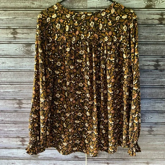 Knox Rose Women's‎ Floral Long-Sleeved Blouse Size L - Picture 2 of 6